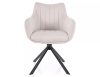 Azalia Brego Forgó Étkezőszék Világos Bézs Szövet Fekete Vázzal