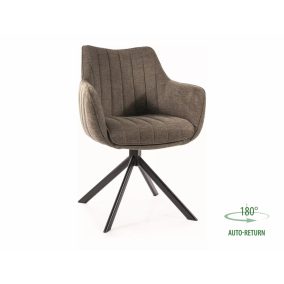   Azalia Brego Forgó Szék Olívazöld Kárpittal és Fekete Fém Vázzal