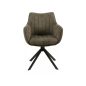   Azalia Brego Forgó Szék Olívazöld Kárpittal és Fekete Fém Vázzal