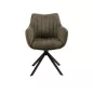   Azalia Brego Forgó Szék Olívazöld Kárpittal és Fekete Fém Vázzal