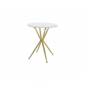   Azalia Kerámia Dohányzóasztal Fehér Fényes Arany Vázzal