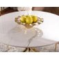   Azalia Ceramic Kerek Étkezőasztal Fehér Kerámia Arany Vázzal