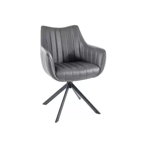   Azalia Buffalo Forgó Műbőr Szék Szürke Matt Fekete Vázzal