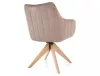 Azalia D Velvet Forgó Étkezőszék Bársony Sötétbézs Kőrisfa Lábbal