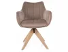 Azalia D Velvet Forgó Étkezőszék Bársony Sötétbézs Kőrisfa Lábbal