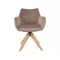   Azalia D Velvet Forgó Étkezőszék Bársony Sötétbézs Kőrisfa Lábbal