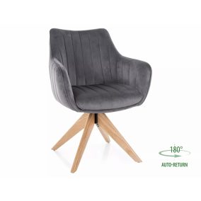   Azalia D Velvet Forgó Bársony Étkezőszék Kőrisfa Lábakkal