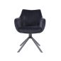   Azalia Velvet Forgó Bársony Étkezőszék Fekete Matt Vázzal