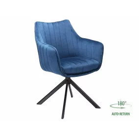   Azalia Velvet Forgó Bársony Étkezőszék Tengerészkék Fekete Vázzal