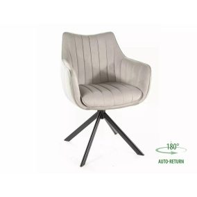   Azalia Velvet Forgó Bársony Szék Világosszürke Fekete Vázzal