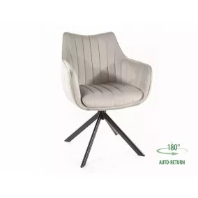   Azalia Velvet Forgó Bársony Szék Világosszürke Fekete Vázzal