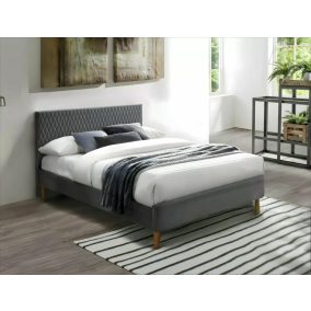 Azurro Velvet Luxus Bársony Franciaágy Szürke 140x200