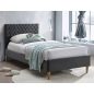   Azurro Velvet Bársony Egyszemélyes Ágy Szürke Steppelt Fejvéggel