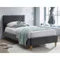   Azurro Velvet Bársony Egyszemélyes Ágy Szürke Steppelt Fejvéggel