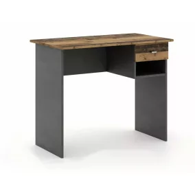 B-011 Modern Íróasztal Laminált Ófa-Szürke Fiókos