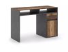 B-012 Modern Laminált Íróasztal Old Wood Sötétszürke Tárolórekeszekkel