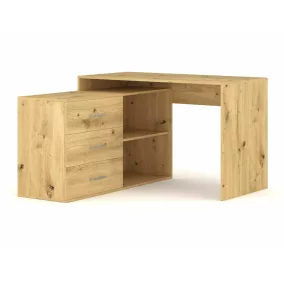 Modern Artisan Sarok Íróasztal Laminált Tölgy Fiókos