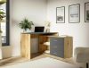 Modern B-013 Sarok Íróasztal Laminált Artisan Tölgy Antracit Fiókokkal