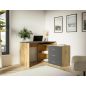 Modern B-013 Sarok Íróasztal Laminált Artisan Tölgy Antracit Fiókokkal