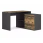   Modern B-013 Sarok Íróasztal Laminált Old Wood Sötétszürke Fiókos