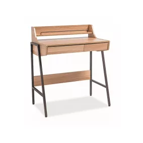 Modern B-168 Tölgy Íróasztal Fém Vázzal