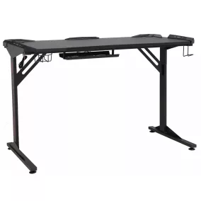 B-216 LED Gamer Íróasztal Fekete MDF Fém Vázzal