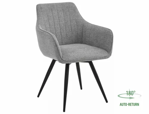 Ballo Brego Forgó Étkezőszék Szürke Szövet Fekete Fém Vázzal