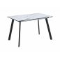   Bari Kihúzható Márvány Étkezőasztal MDF Fehér-Fekete Modern