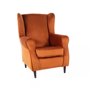 Baron Velvet Füles Fotel Fahéjbarna Bársony Wenge