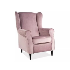 Baron Velvet Füles Fotel Bársony Antik Rózsaszín