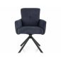   Basil Vardo Forgó Étkezőszék Tintakék Szövet Fekete Vázzal