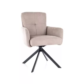   Basil Vardo Forgó Étkezőszék Bézs Szövet Fekete Vázzal