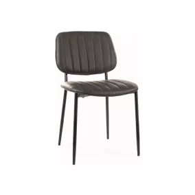 Ben Modern Műbőr Szék Szürke Barázdált Kárpitozással