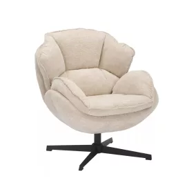 Betty Forgó Fotel Szövet Bézs 360°-ban Forgatható