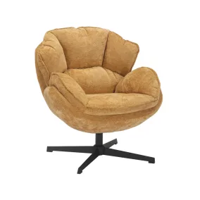 Betty Forgó Fotel Szövet Curry Fekete