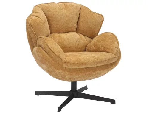 Betty Forgó Fotel Szövet Curry Fekete