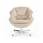   Betty Luxus Forgó Fotel Szövet-Műbőr Antik Rózsaszín Króm