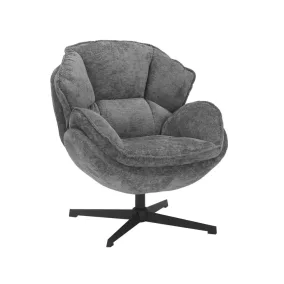 Betty Forgó Fotel Szövet Szürke 360°-ban Forgatható