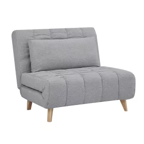 Billy Kinyitható Szövet Fotel Szürke Bükkfa