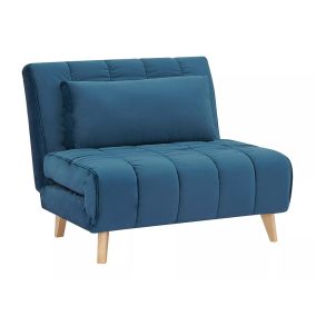 Billy Velvet Kék Bársony Kinyitható Fotel