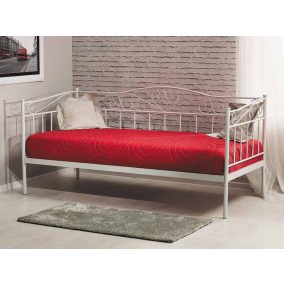   Birma Klasszikus Fehér Fém Kanapéágy Díszített Kovácsoltvas