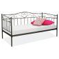 Birma Elegance Fém Egyszemélyes Ágy Fekete Díszítéssel