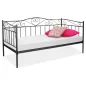 Birma Elegance Fém Egyszemélyes Ágy Fekete Díszítéssel