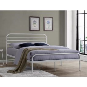Bolonia Modern Fém Ágy Fehér 140x200