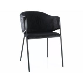 Bono Velvet Fekete Bársony Étkezőszék Matt Fém Vázzal