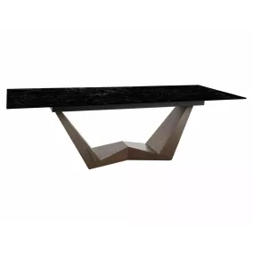   Bonucci Ceramic Bővíthető Étkezőasztal Edzett Üveg-Kerámia Fekete Dió