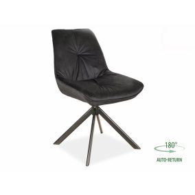   Boogie I Fekete Bársony Forgószék 180° Visszatérő Funkcióval