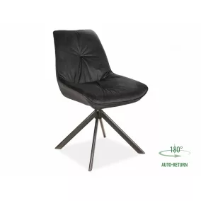   Boogie I Fekete Bársony Forgószék 180° Visszatérő Funkcióval