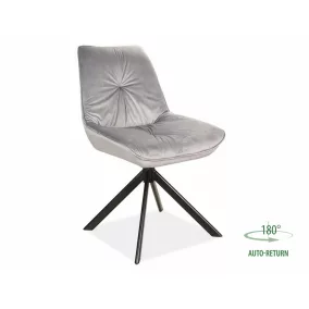 Boogie I Forgó Bársony Szék Szürke Fekete Vázzal