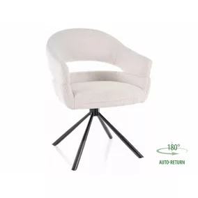   Borgo Raven Forgó Étkezőszék Bézs Szövet Fekete Vázzal